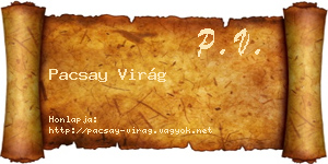 Pacsay Virág névjegykártya